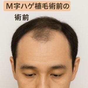 M字部分が後退し、地肌が目立つ。