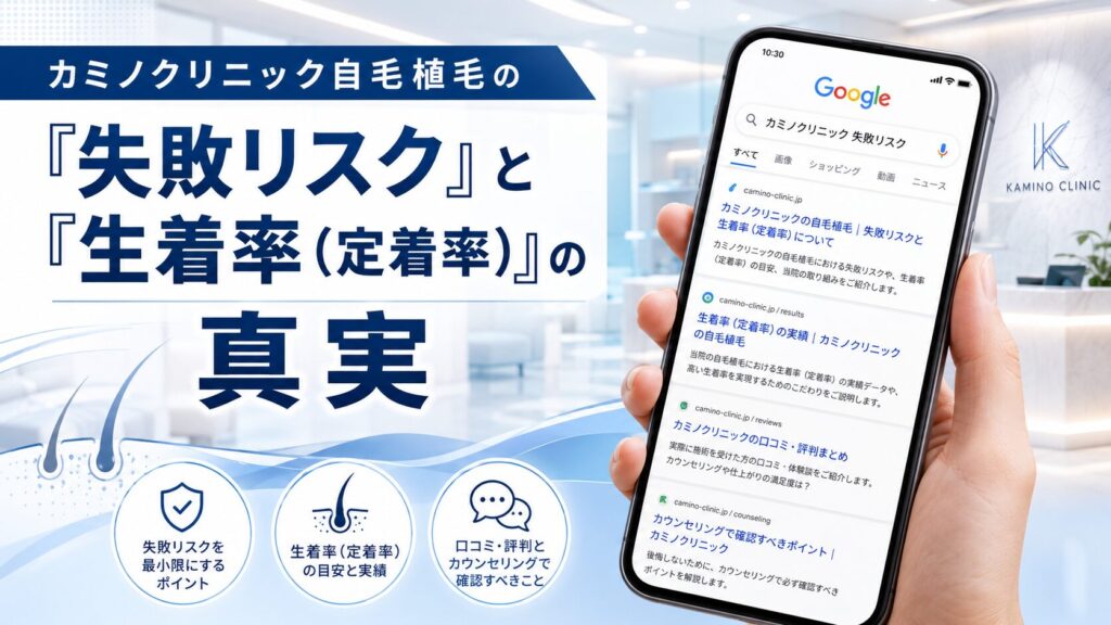 カミノクリニック自毛植毛の「失敗リスク」と「生着率(定着率)」の真実