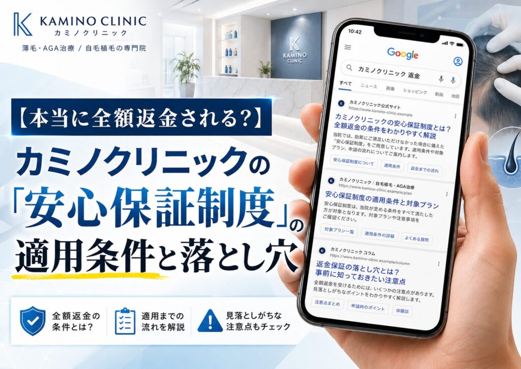 【本当に全額返金される?】カミノクリニックの「安心保証制度」の適用条件と落とし穴