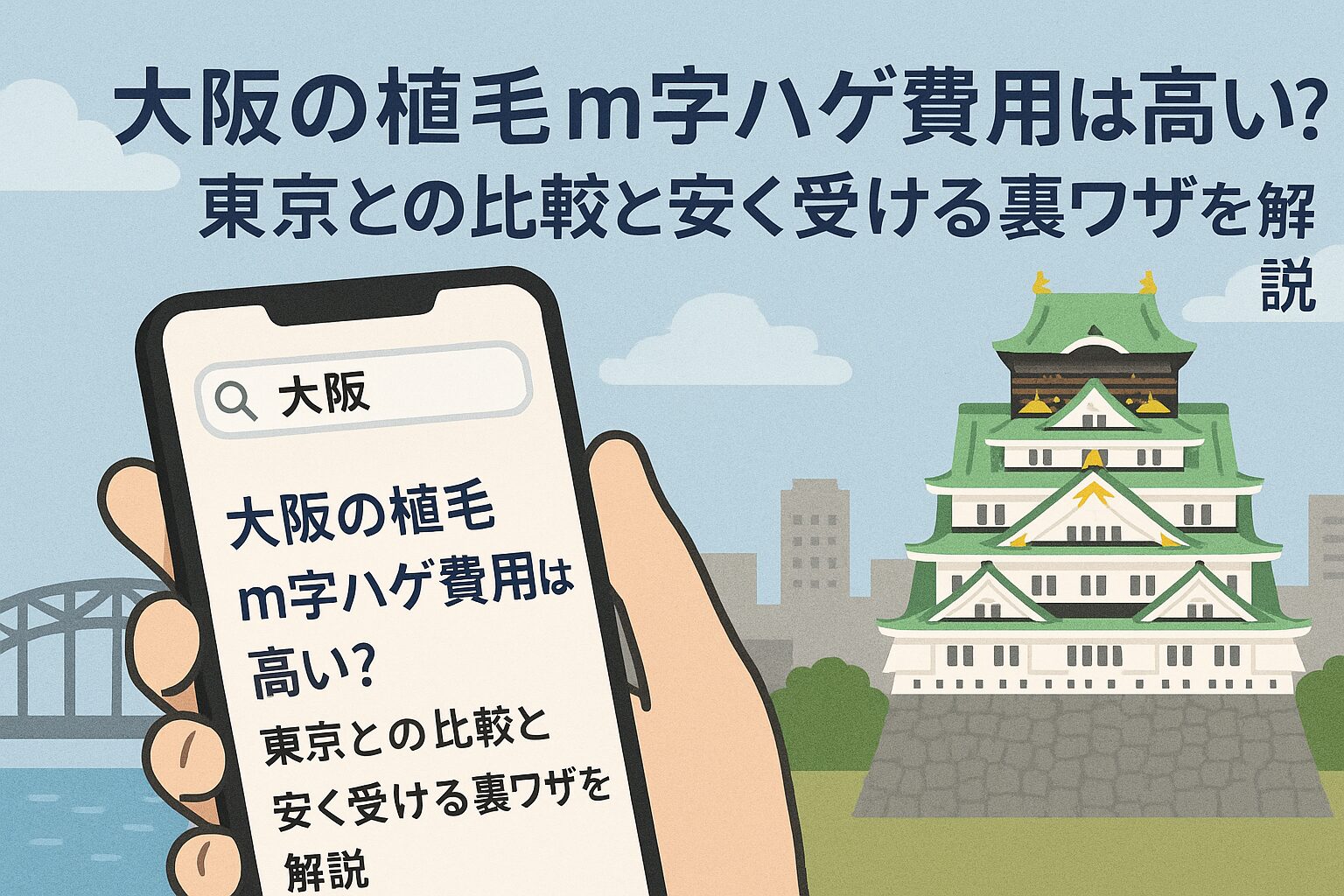 大阪の植毛m字ハゲ費用は高い？東京との比較と安く受ける裏ワザを解説