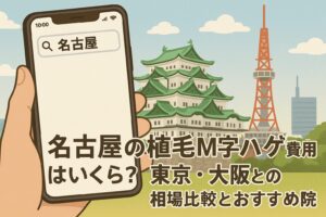 名古屋の植毛m字ハゲ費用はいくら？東京・大阪との相場比較とおすすめ院