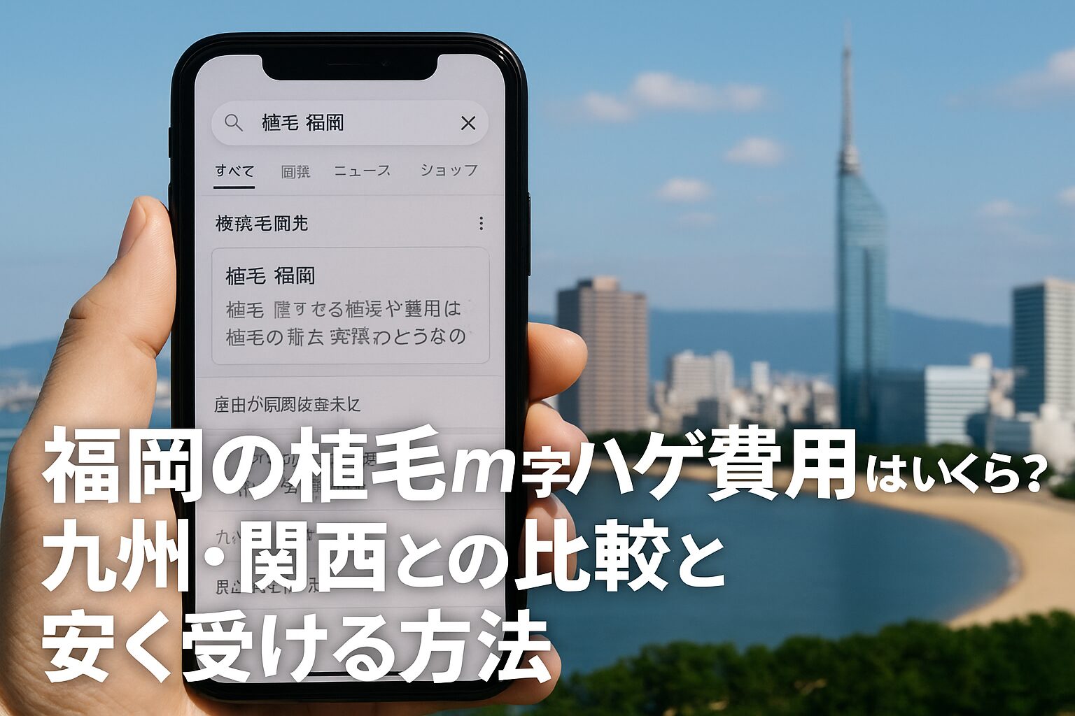 福岡の植毛m字ハゲ費用はいくら？九州・関西との比較と安く受ける方法