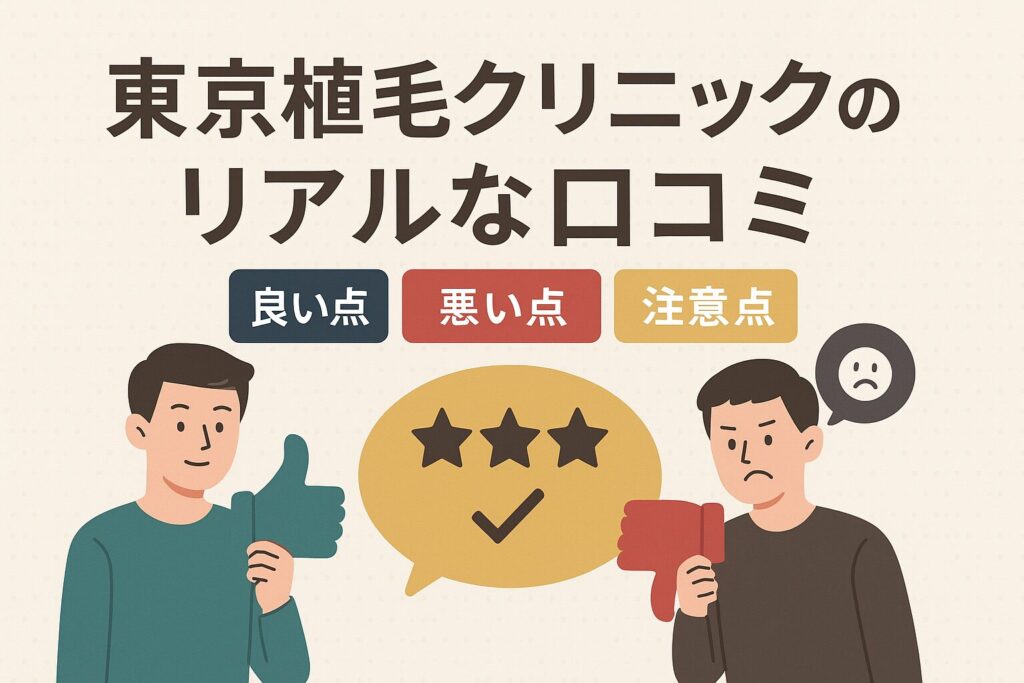 【徹底分析】東京植毛クリニックのリアルな口コミ（良い点/悪い点/注意点）