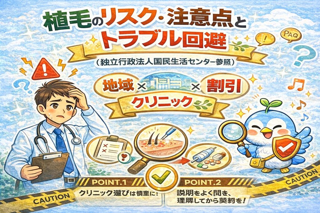 植毛のリスク・注意点とトラブル回避（独立行政法人国民生活センター参照）