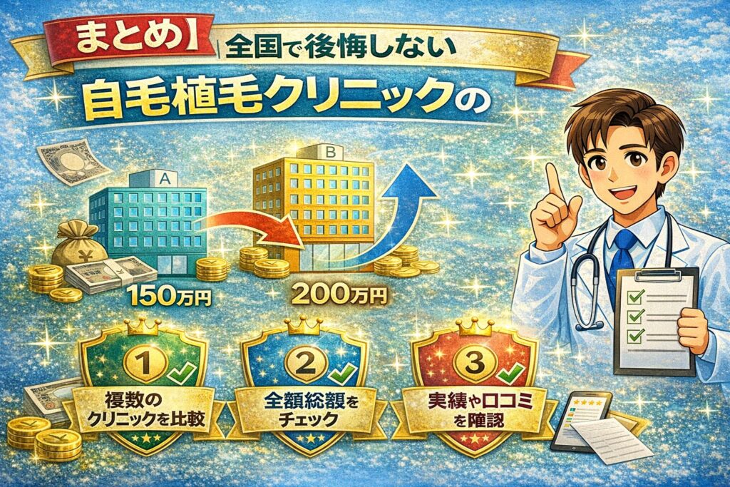 まとめ｜全国で後悔しない自毛植毛クリニックの選び方ガイド