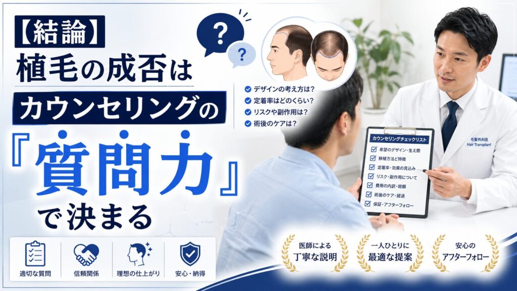 【結論】植毛の成否はカウンセリングの「質問力」で決まる