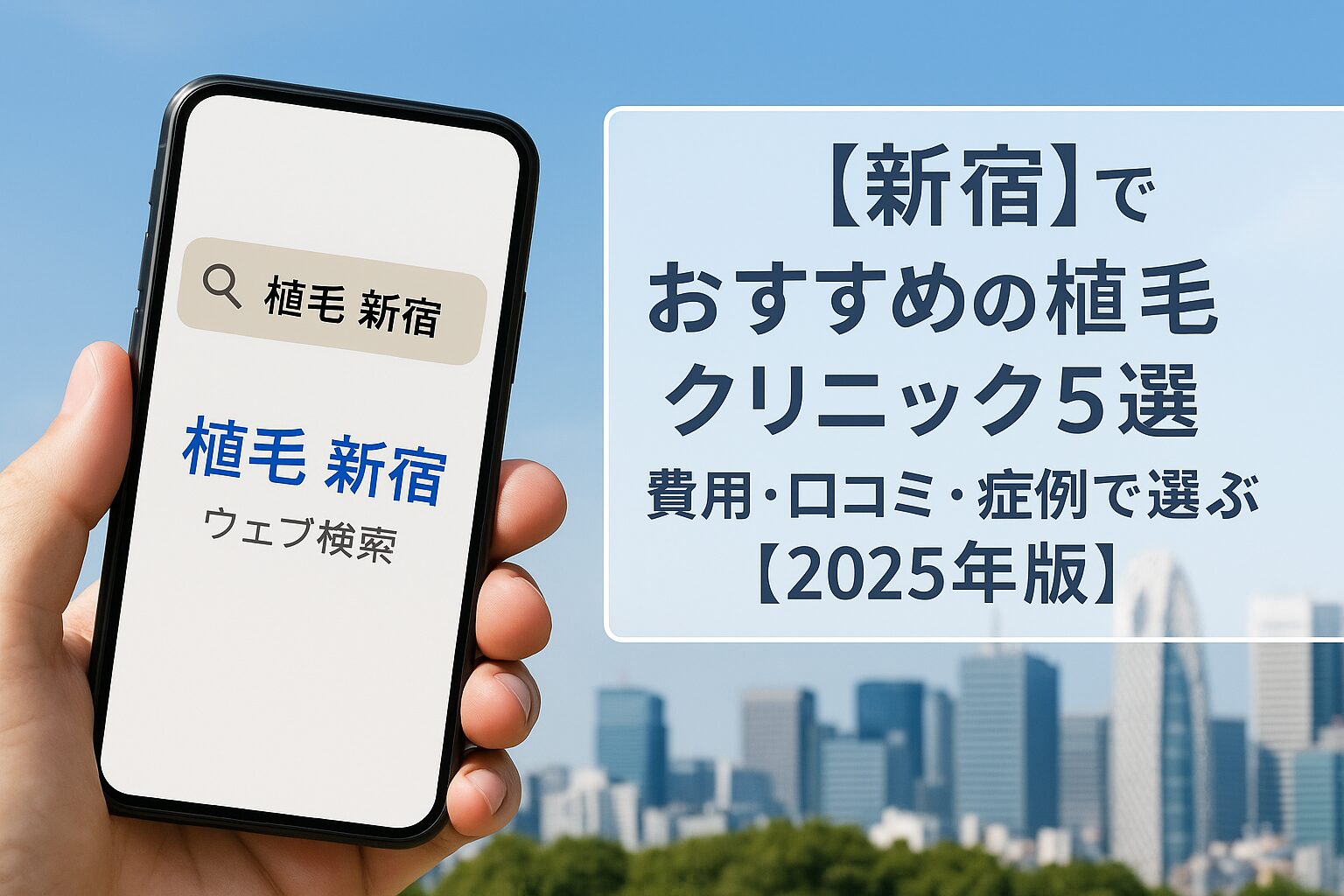 【新宿】でおすすめの植毛クリニック5選｜費用・口コミ・症例で選ぶ【2025年版】