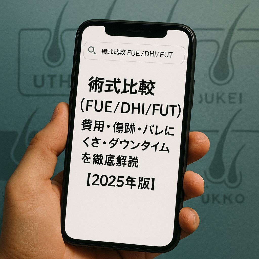 術式比較(FUE / DHI / FUT)|費用・傷跡・バレにくさ・ダウンタイムを徹底解説【2025年版】