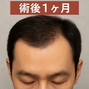 （写真イメージ：M字の生え際を覆っていた赤みやかさぶたが綺麗になくなり、肌色が落ち着いている状態）