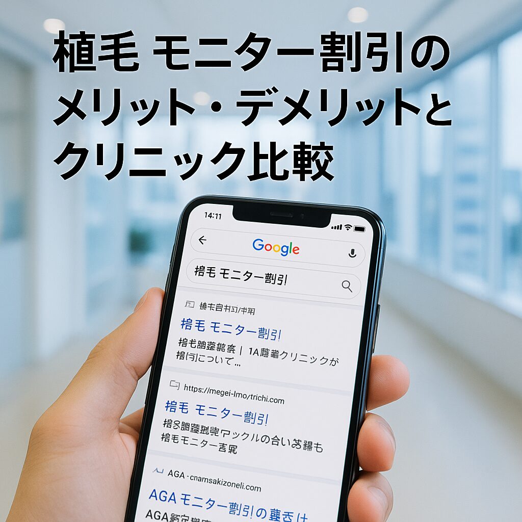 植毛 モニター割引のメリット・デメリットとクリニック比較