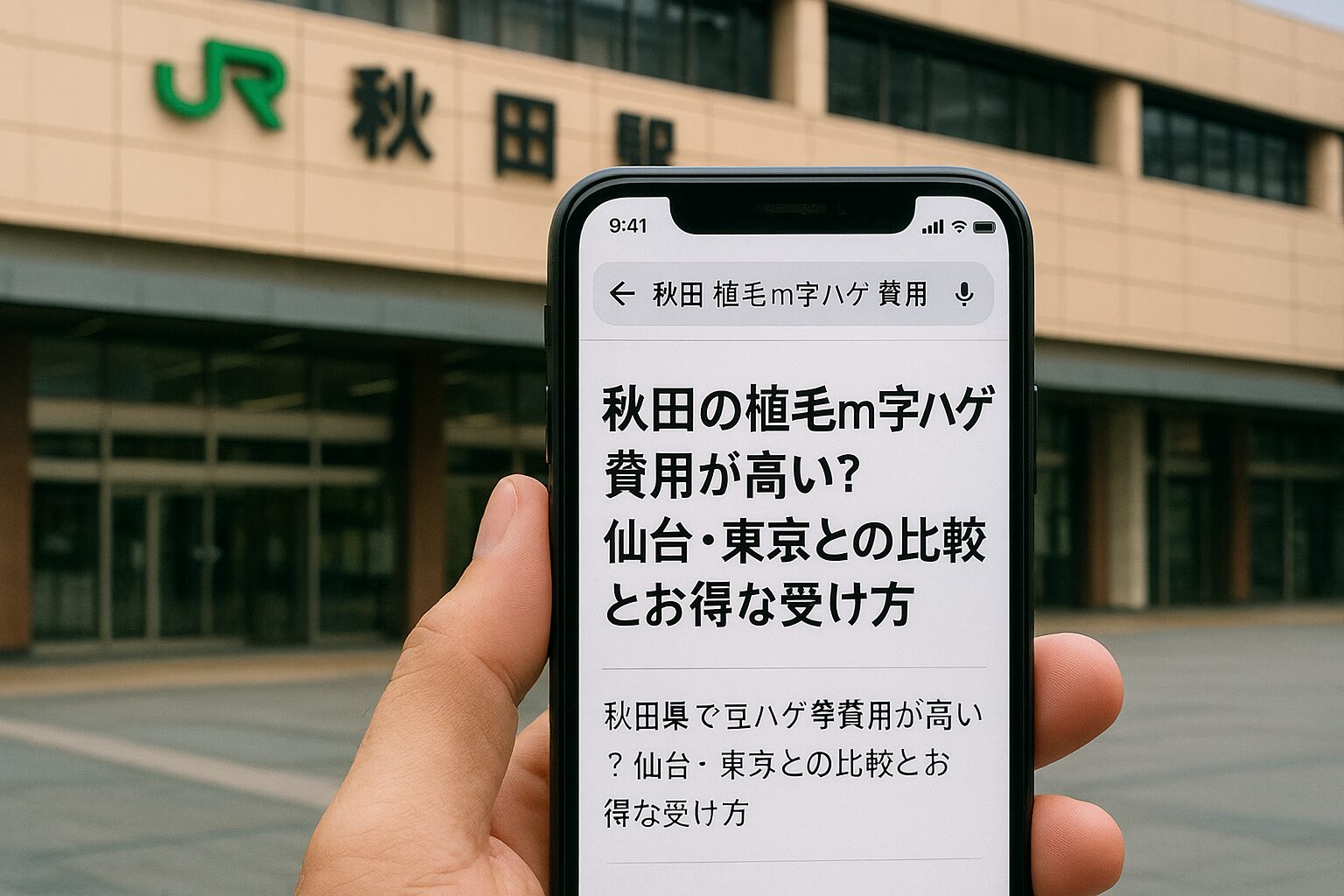 秋田の植毛m字ハゲ費用が高い？仙台・東京との比較とお得な受け方