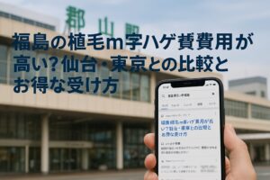 福島県（郡山エリア）の植毛m字ハゲ費用が高い？仙台・東京との比較とお得な受け方