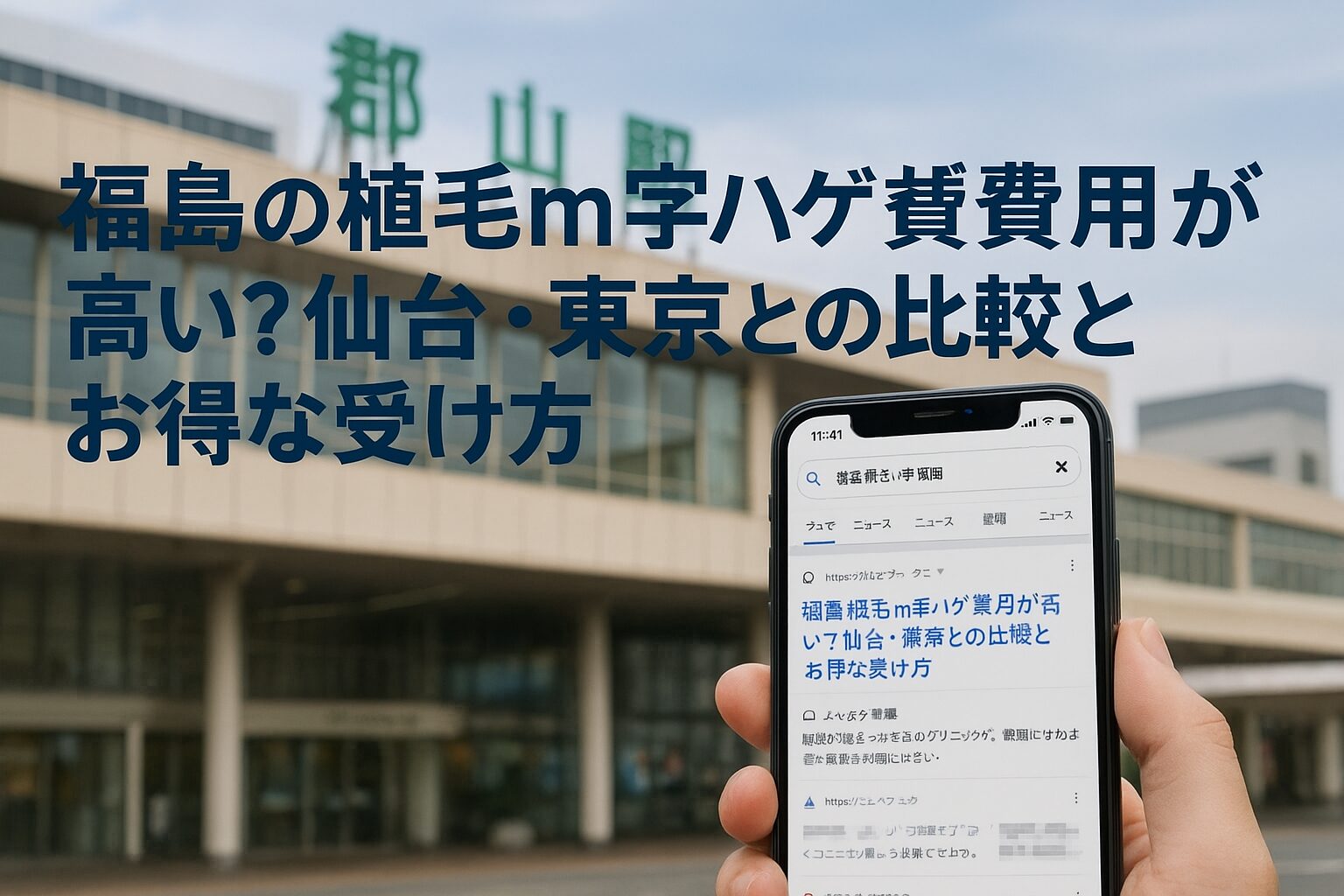 福島県（郡山エリア）の植毛m字ハゲ費用が高い？仙台・東京との比較とお得な受け方