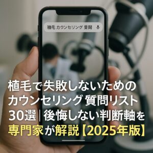 植毛で失敗しないためのカウンセリング質問リスト30選｜後悔しない判断軸を専門家が解説【2025年版】
