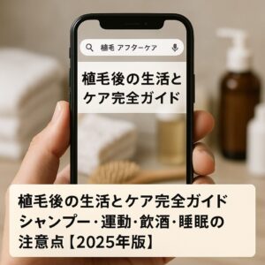 植毛後の生活とケア完全ガイド｜シャンプー・運動・飲酒・睡眠の注意点【2025年版】