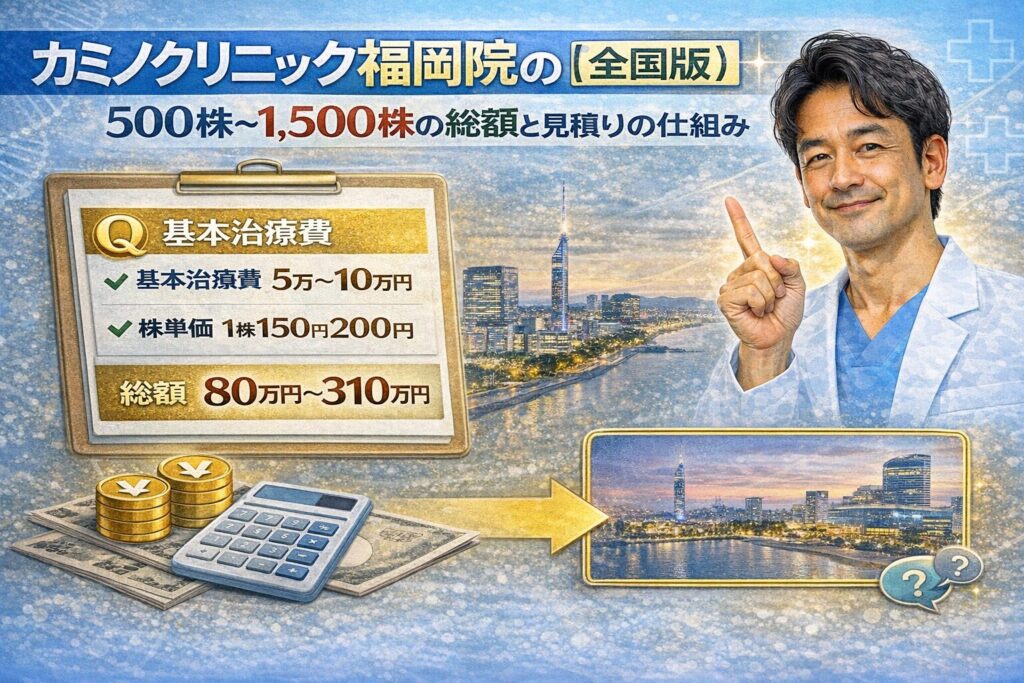 カミノクリニック福岡院の費用相場｜500株〜1,500株の総額と見積もりの仕組み