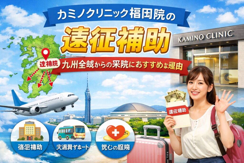 カミノクリニック福岡院の遠征補助｜九州全域からの来院におすすめな理由