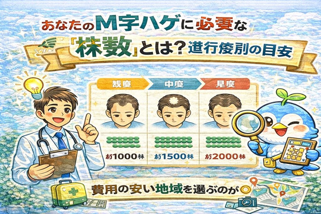 あなたのM字ハゲに必要な「株数」とは？進行度別の目安