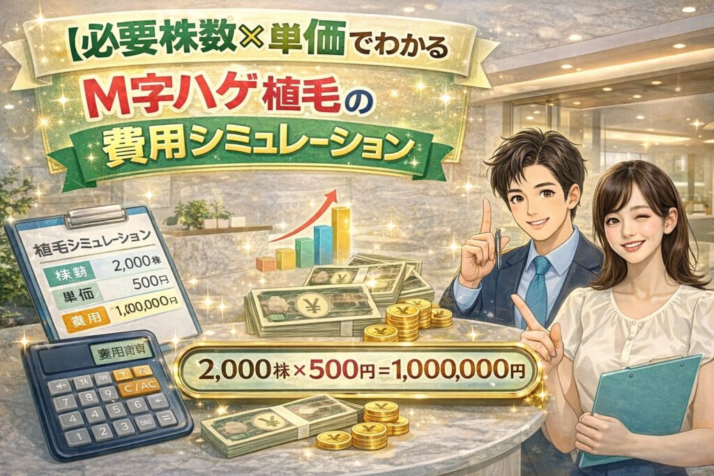 必要株数×単価でわかるM字ハゲ植毛の費用シミュレーション