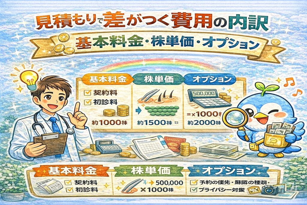 見積もりで差がつく費用の内訳｜基本料金・株単価・オプション