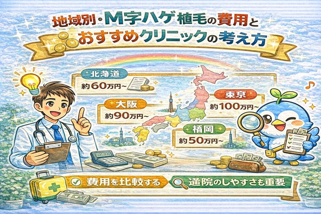 地域別・M字ハゲ植毛の費用とおすすめクリニックの考え方