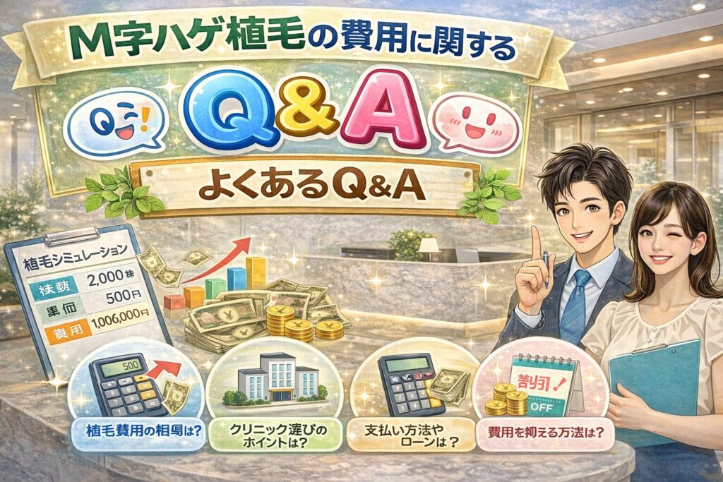 M字ハゲ植毛の費用に関するよくあるQ&A