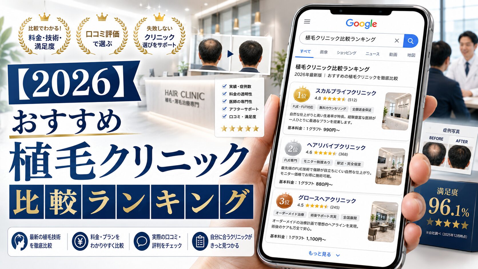【2026】おすすめ植毛クリニック比較ランキング