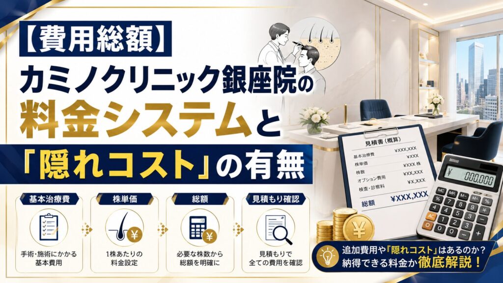 【費用総額】カミノクリニック銀座院の料金システムと「隠れコスト」の有無