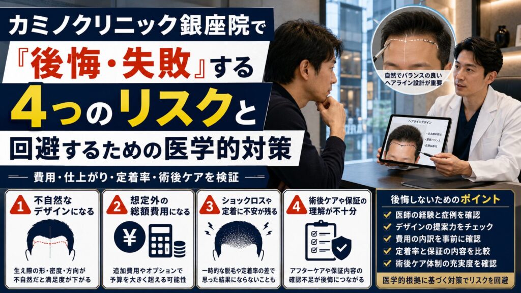 カミノクリニック銀座院で「後悔・失敗」する4つのリスクと回避するための医学的対策