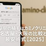 岐阜県の植毛はカミノクリニック？名古屋・大阪の比較と最安術式【2026】