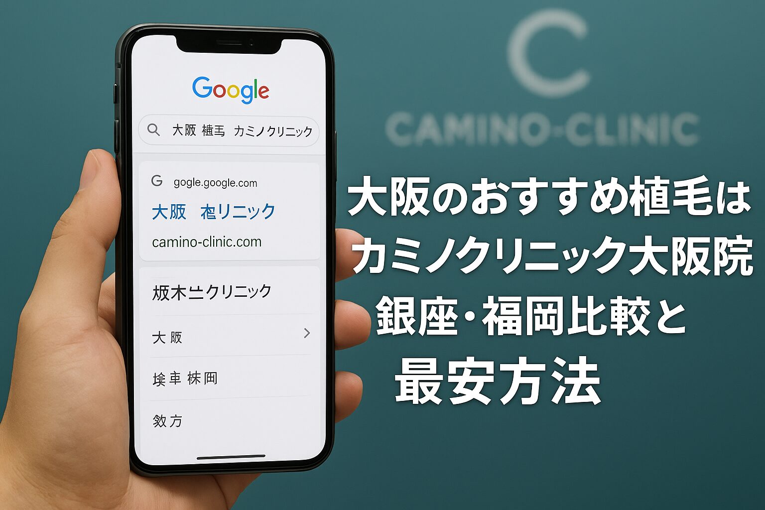 大阪のおすすめ植毛はカミノクリニック大阪院？銀座・福岡比較と最安方法【2026】