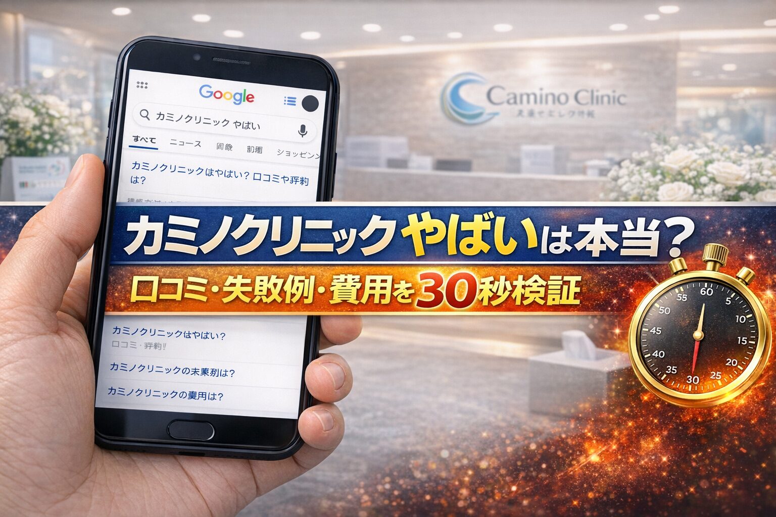 カミノクリニック やばいは本当？口コミ・失敗例・費用を30秒検証