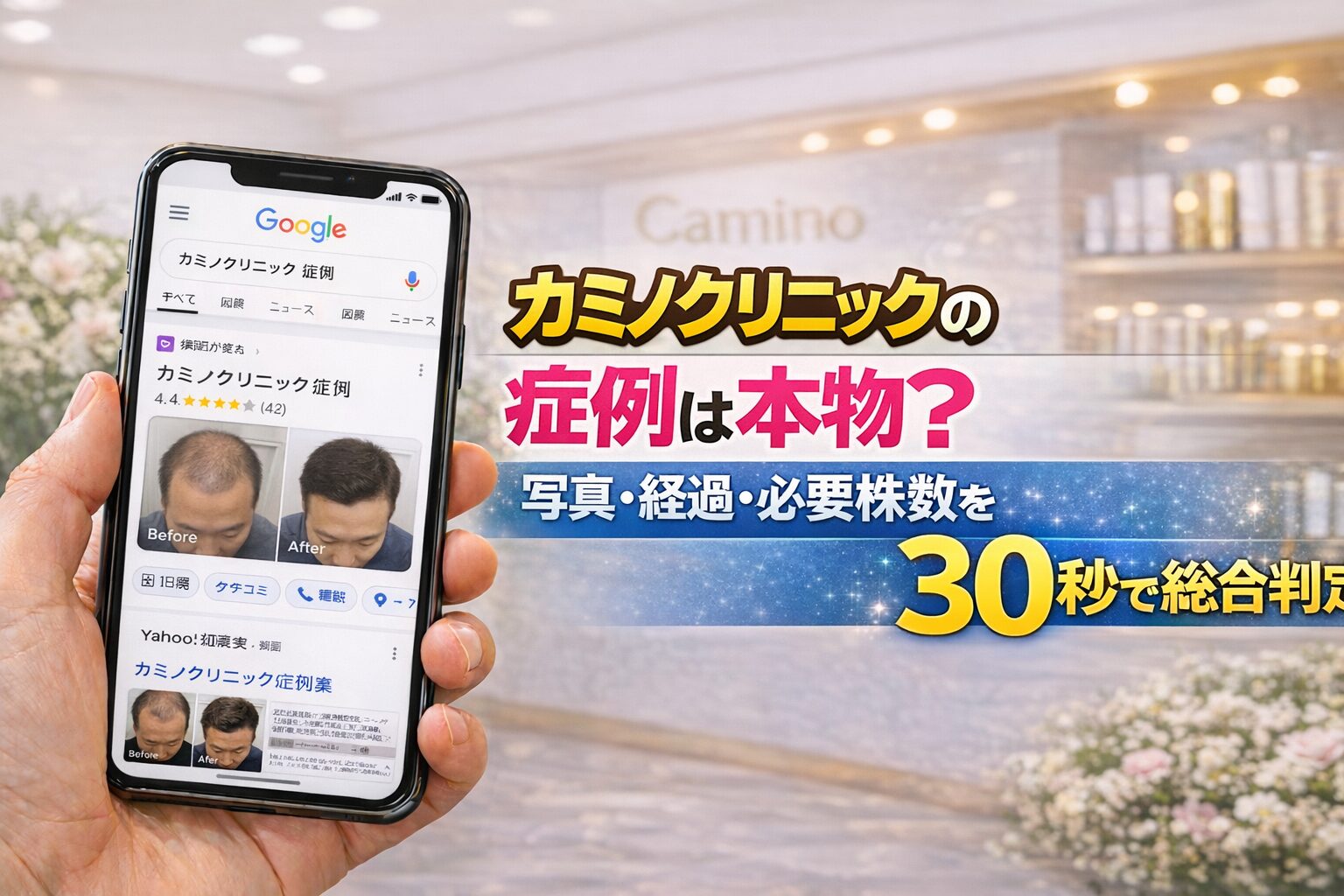 カミノクリニックの症例は本物？写真・経過・必要株数を30秒解説