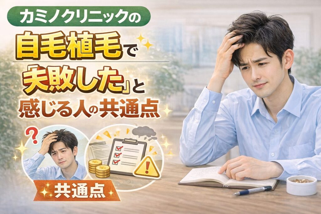 カミノクリニックの自毛植毛で「失敗した」と感じる人の共通点