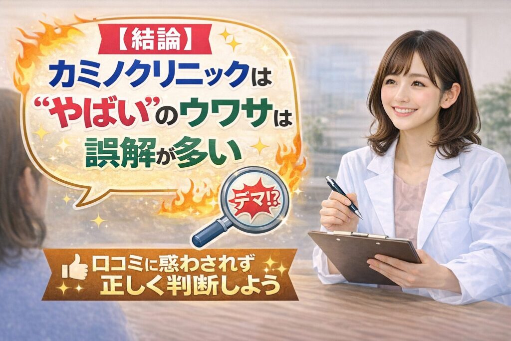 【結論】カミノクリニックは“やばい”のウワサは誤解が多い