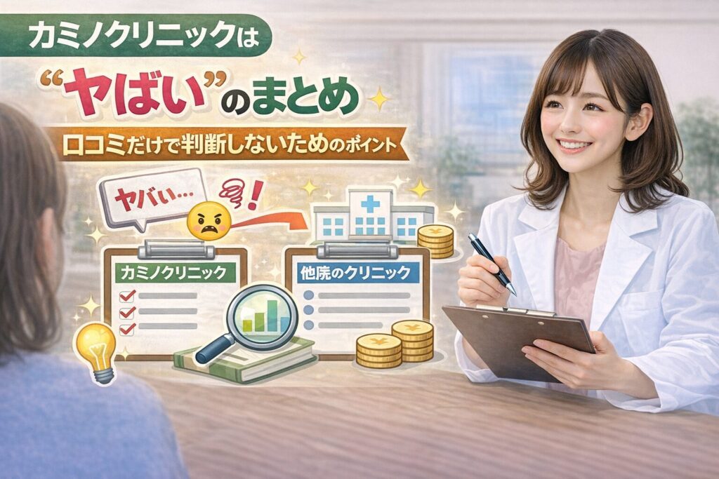 「カミノクリニックやばい」のまとめ｜口コミだけで判断しないためのポイント