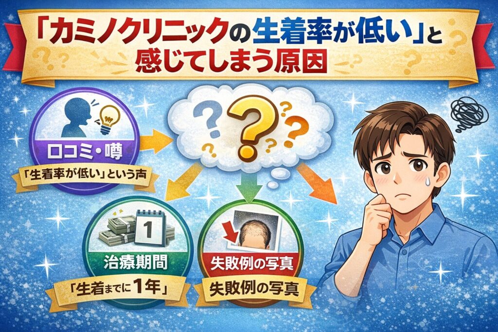 「カミノクリニックの生着率が低い」と感じてしまう原因