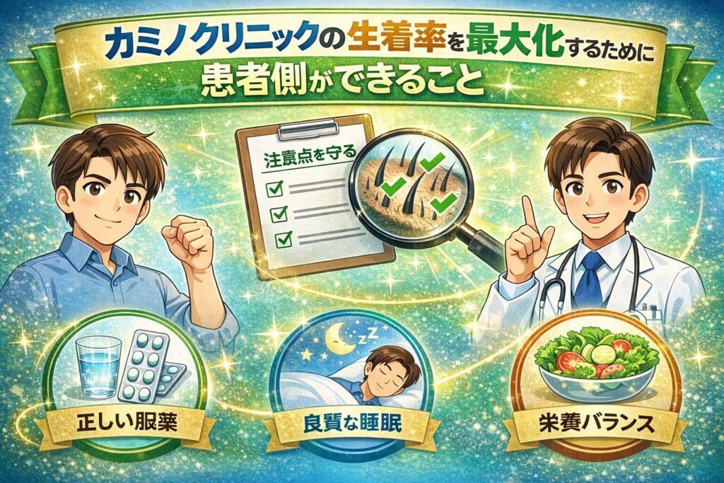 カミノクリニックの生着率を最大化するために患者側ができること