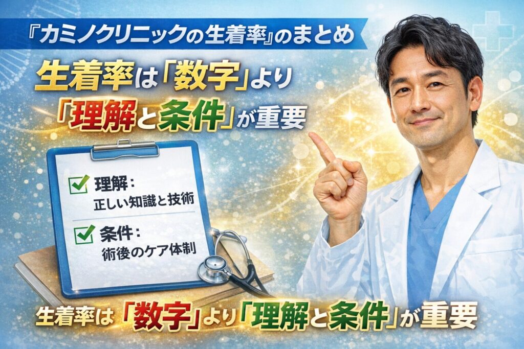 「カミノクリニックの生着率」のまとめ｜生着率は「数字」より「理解と条件」が重要