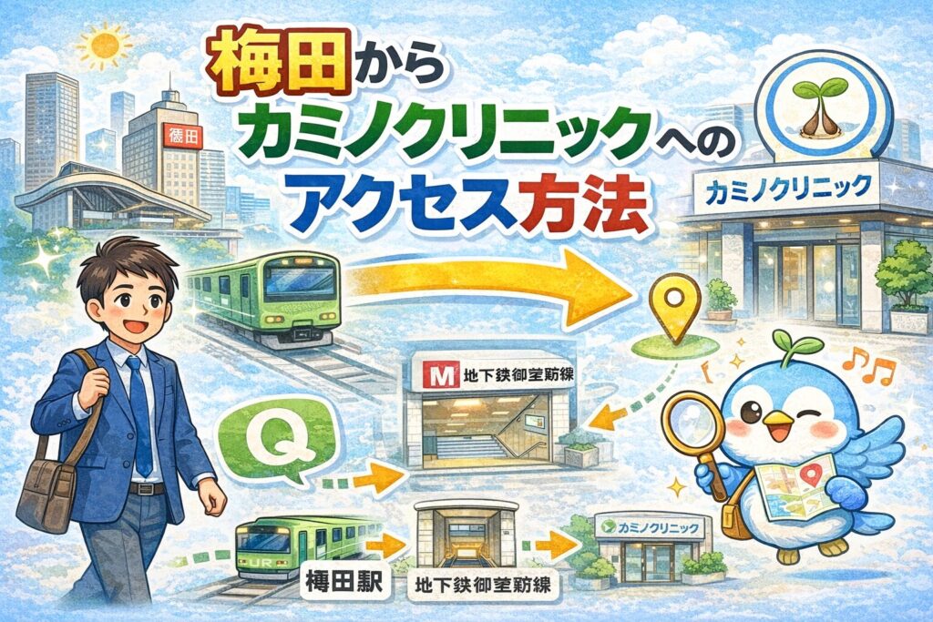梅田からカミノクリニックへのアクセス方法