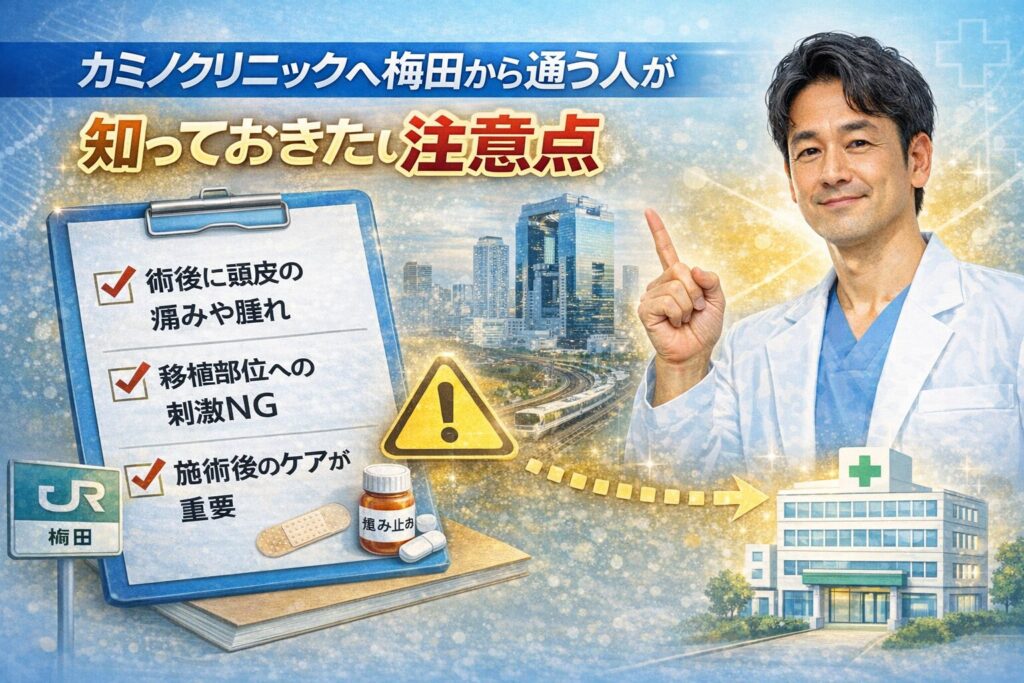 カミノクリニックへ梅田から通う人が知っておきたい注意点