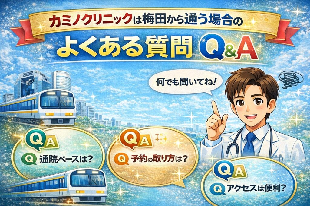カミノクリニックは梅田から通う場合のよくある質問（Q&A）