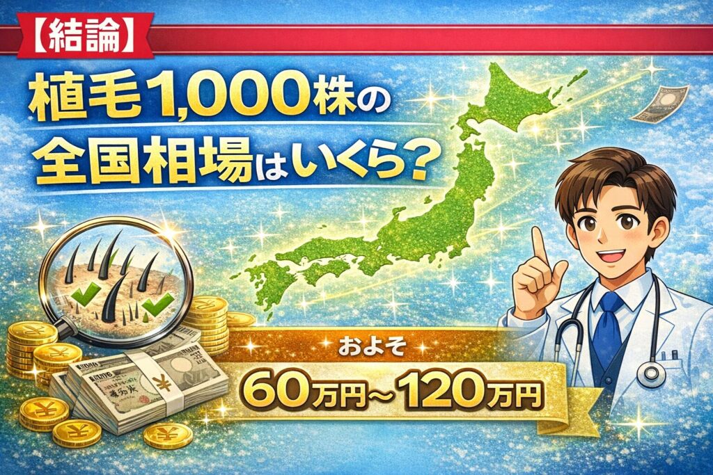 【結論】植毛1,000株の全国相場はいくら？2026年版