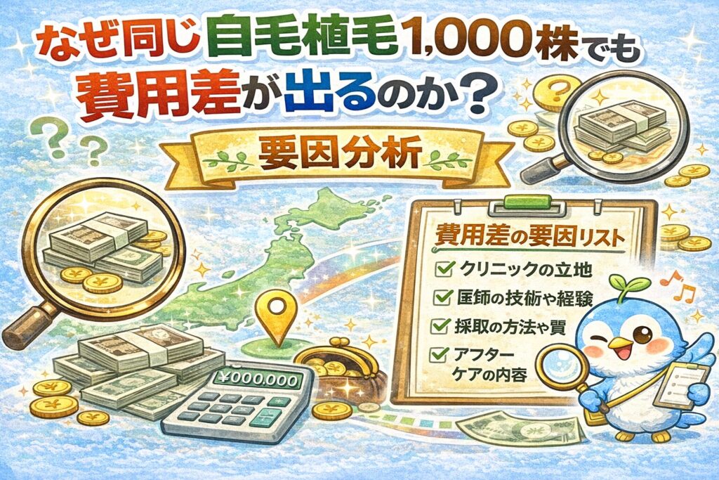 なぜ同じ自毛植毛1,000株でも費用差が出るのか？要因分析