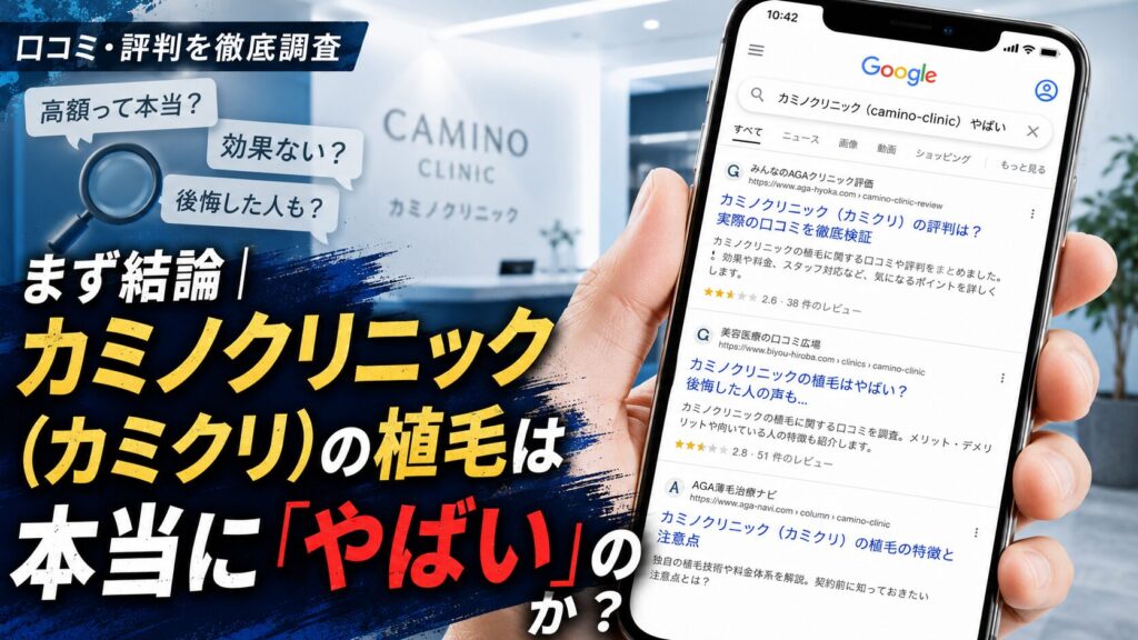 まず結論｜カミノクリニック（カミクリ）の植毛は本当に「やばい」のか？