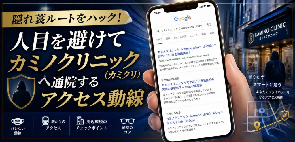 隠れ蓑ルートをハック！人目を避けてカミノクリニック（カミクリ）へ通院するアクセス動線