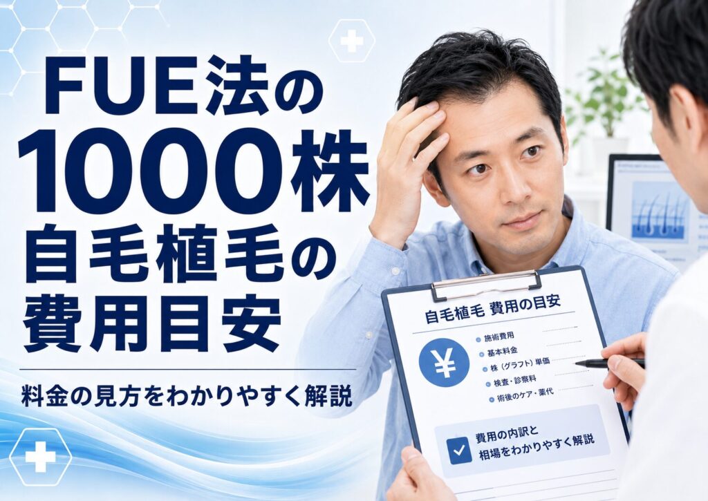 FUE法の1000株自毛植毛の費用目安