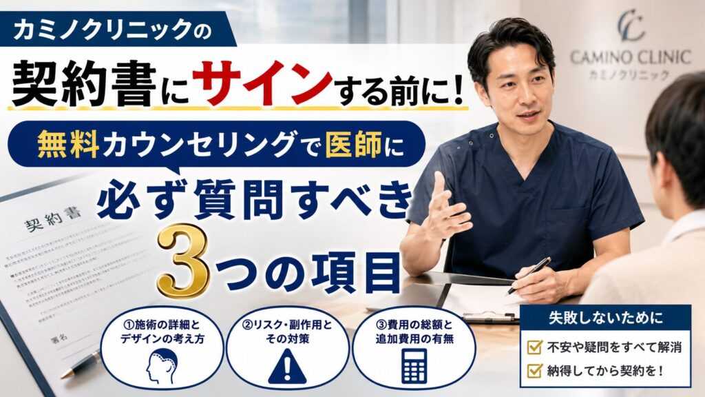 カミノクリニックの契約書にサインする前に！無料カウンセリングで医師に必ず質問すべき3つの項目