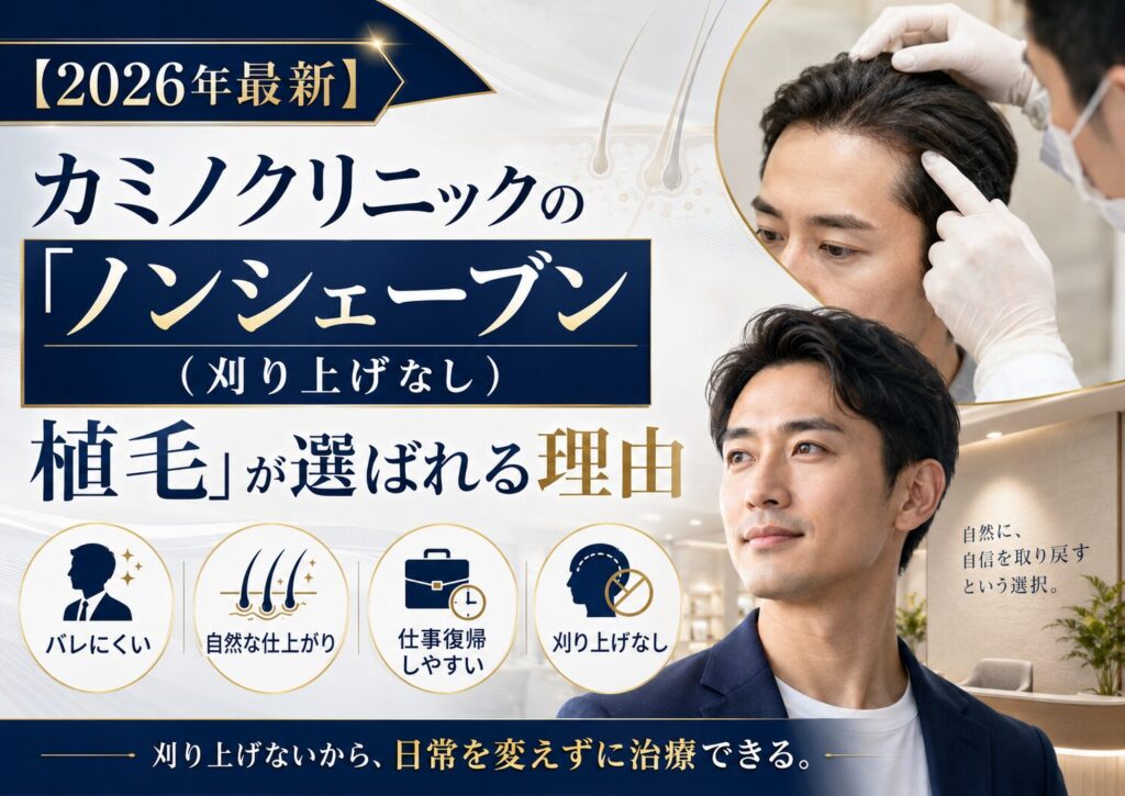 【2026年最新】カミノクリニックの「ノンシェーブン（刈り上げなし）植毛」が選ばれる理由