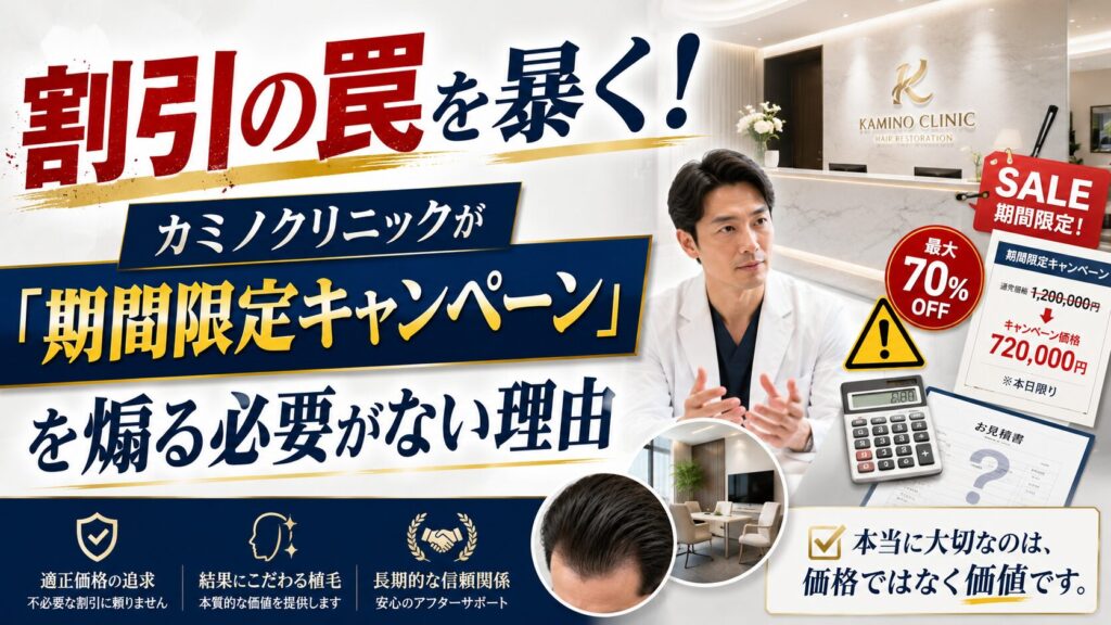 割引の罠を暴く！カミノクリニックが「期間限定キャンペーン」を煽る必要がない理由